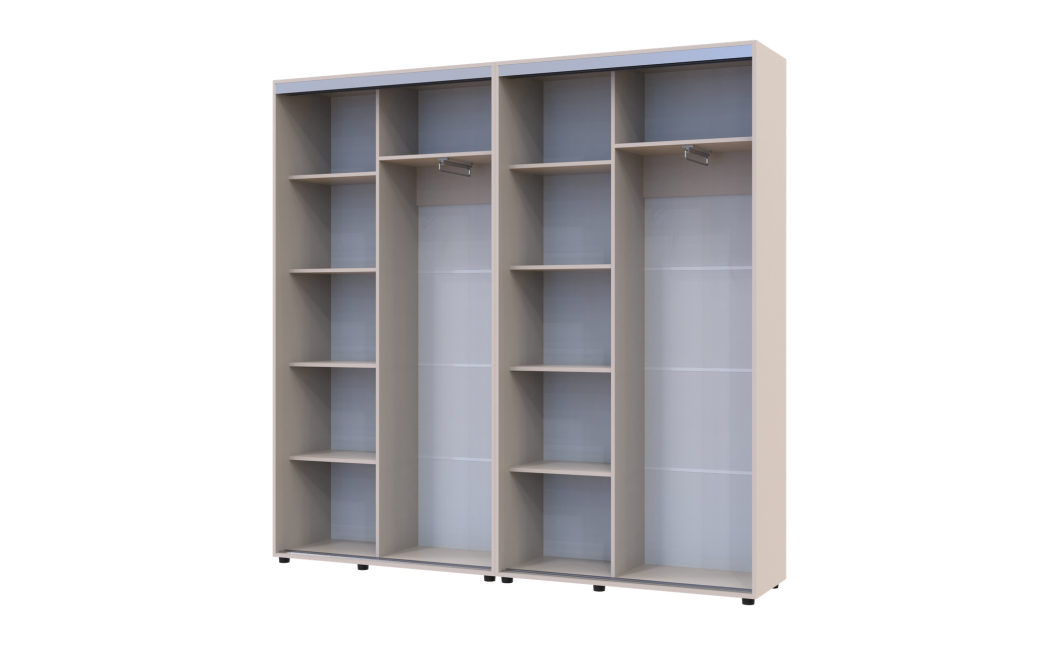 Kleiderschrank Doros Sigma Slim Schiebetüren Kaschmir 2+2 Türen 220x45x214.4 (42005590)
