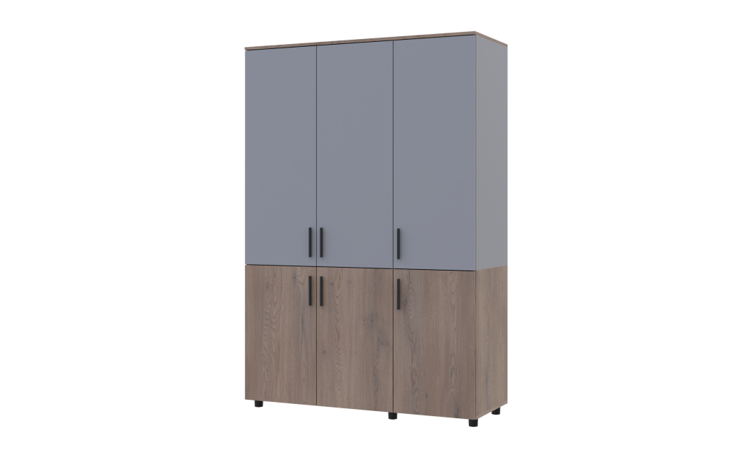 Kleiderschrank Doros Thorn Cremona Cannolo/Grau 3 Türen Kleiderstange 135x51,6x200 (44900503)