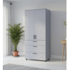 Kleiderschrank Doros Thorn Grau 2 Türen 3 Schubladen Böden 90x51,6x200 (44900442)