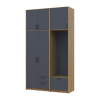 Drehtürenschrank Doros Rondi mit Kleiderstange und hohem Oberschrank Artisan Eiche/Graphitgrau 2 Türen 142x52x260 (42005277)