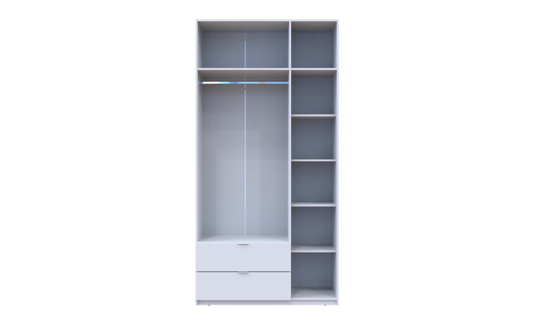 Kleiderschrank Doros Lukas mit Drehtüren Weiß 3 Türen 120x50x240 (80737796)
