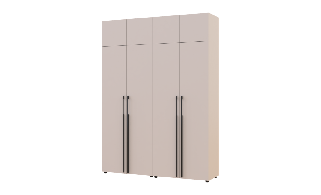 Kleiderschrank mit Schubladen und Aufsatz Doros Kasper Kaschmir 2+2 Türen 180x48x245 (42005542)