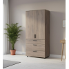 Kleiderschrank Doros Thorn Cremona Cannolo 2 Türen 3 Schubladen Böden 90x51,6x200 (44900430)