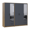 Kleiderschrank mit Spiegel Doros Rondi Artisan Eiche/Graphit 2+3 Türen 203x52x195 (42005691)