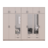 Kleiderschrank mit Spiegel und Aufsatz Doros Rondi Kaschmir 3+4 Türen 281x52x236 (42005637)