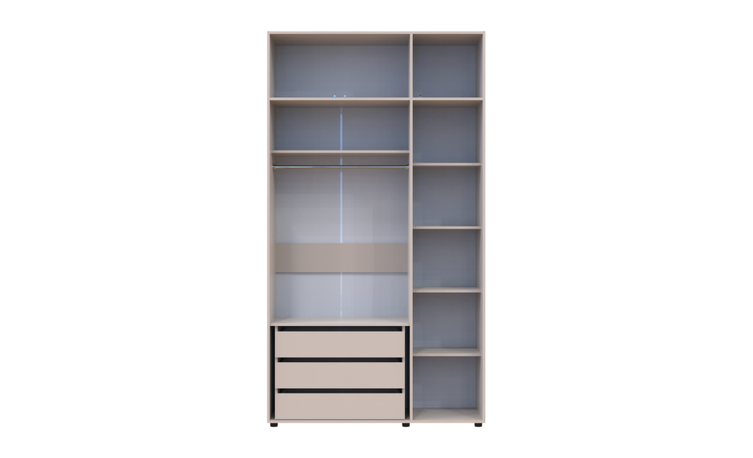 Kleiderschrank mit Schubladen und Aufsatz Doros Kasper Kaschmir 3 Türen 135x48x245 (42005566)