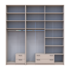 Kleiderschrank mit Spiegel und hohem Aufsatz Doros Rondi Kaschmir 2+4 Türen 242x52x260 (42005645)