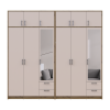 Kleiderschrank mit Spiegel und Aufsatz Doros Rondi Artisan Eiche/Kaschmir 3+3 Türen 242x52x236 (42005671)