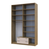 Kleiderschrank Doros Rondi mit Drehtüren mit Oberschrank Artisan Eiche / Kaschmir 4 Türen 160x52x260 (42005194)