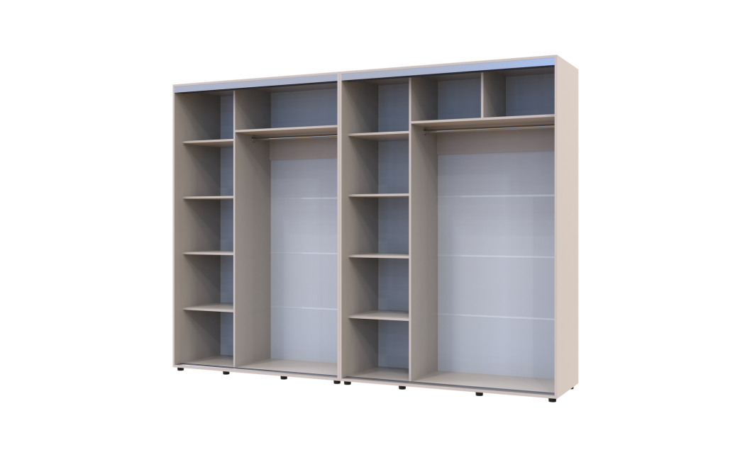Kleiderschrank Doros Sigma Slim Schiebetüren Kaschmir 2+2 Türen 290x60x214.4 (42005605)