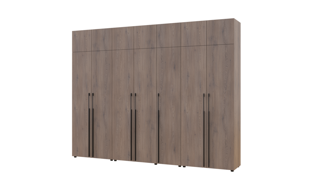 Kleiderschrank mit Schubladen, Regalen und Aufsatz Doros Kasper Cremona Cannolo 2+3+2 Türen 315x48x245 (42005741)