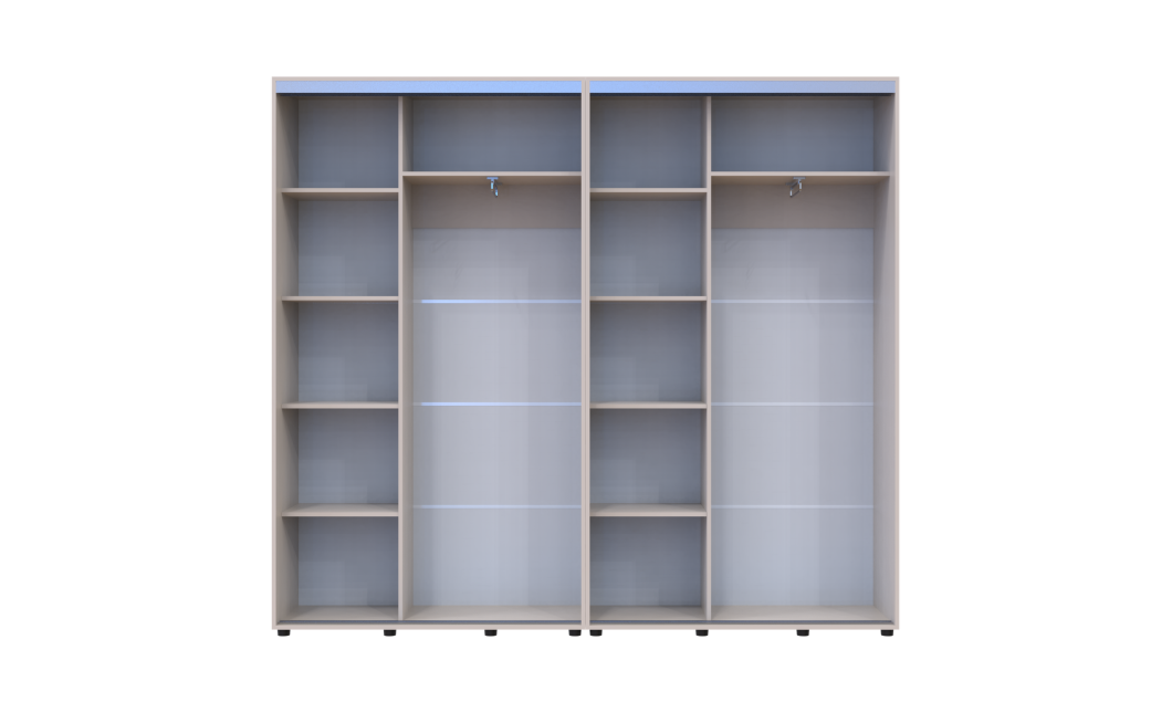Kleiderschrank Doros Sigma Slim Schiebetüren Kaschmir 2+2 Türen 240x45x214.4 (42005594)