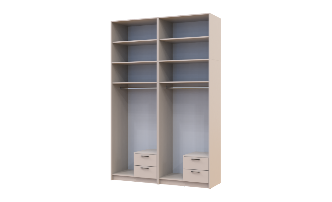 Kleiderschrank mit Spiegel und hohem Aufsatz Doros Rondi Kaschmir 2+2 Türen 164x52x260 (42005641)