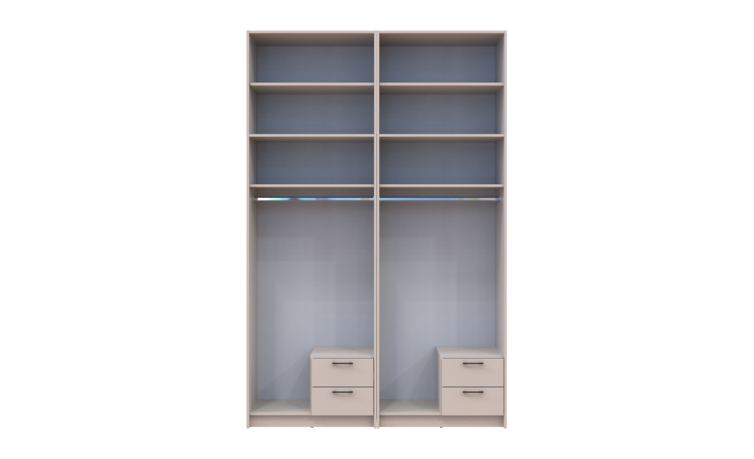 Kleiderschrank mit Spiegel und hohem Aufsatz Doros Rondi Kaschmir 2+2 Türen 164x52x260 (42005641)