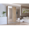 Kleiderschrank Doros City Light Schiebetüren Sonoma Eiche mit Spiegel 180x60x225 (44900030)