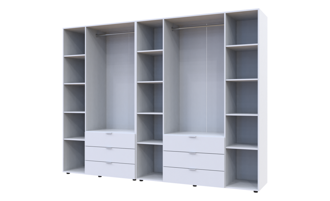 Kleiderschrank Doros Gelar Set mit Drehtüren Weiß 3+4 Türen 271,2x49,5x203,4 (42002120)