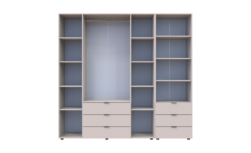 Kleiderschrank Doros Gelar Kaschmir 4 Türen Säulenschrank 215x49,5x203,4 (42005176)