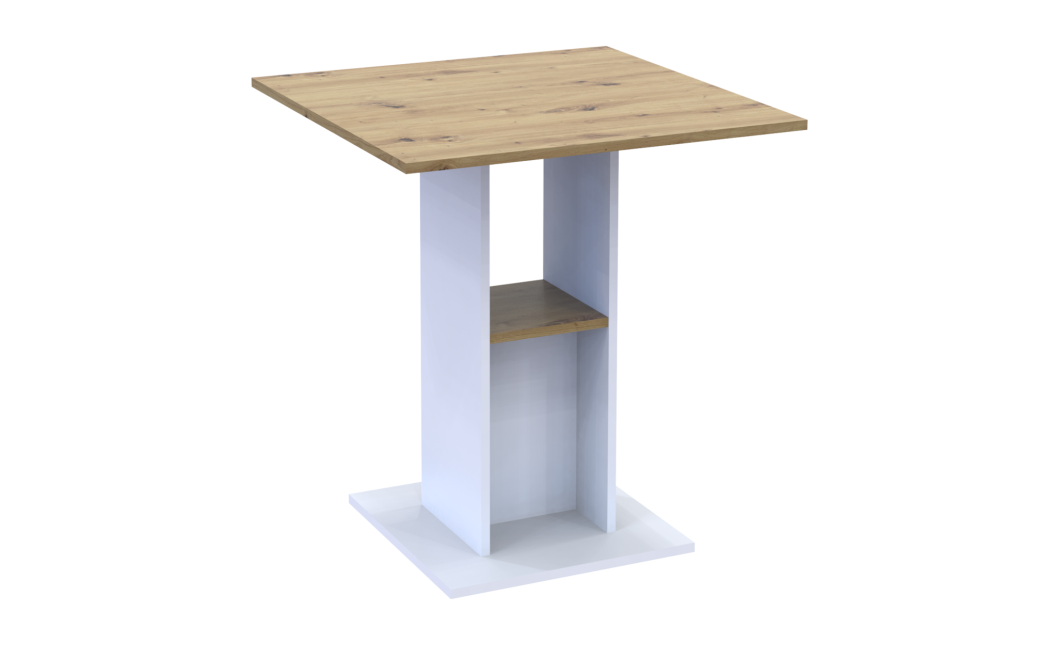Esstisch Doros Koud Weiß / Artisan Eiche 70x70x74 (41510131)