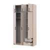Kleiderschrank Doros Rondi mit Drehtüren mit Oberschrank Kaschmir 3 Türen 121x52x236 (80738474)