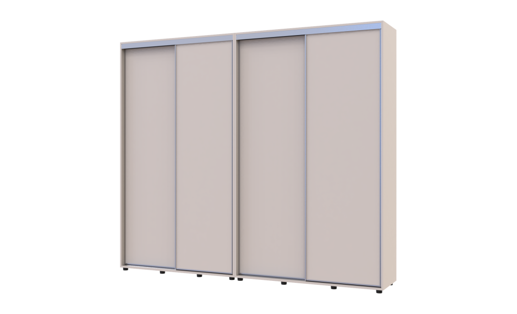 Kleiderschrank Doros Sigma Slim Schiebetüren Kaschmir 2+2 Türen 250x45x214.4 (42005596)