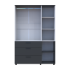 Kleiderschrank Doros Thorn Anthrazit/Weiß 3 Türen 3 Schubladen Kleiderstange 135x51,6x200 (44900517)