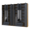 Kleiderschrank mit Spiegel und hohem Aufsatz Doros Rondi Artisan Eiche/Graphit 4+4 Türen 320x52x260 (42005723)