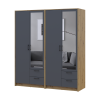Kleiderschrank mit Spiegel Doros Rondi Artisan Eiche/Graphit 2+2 Türen 164x52x195 (42005689)