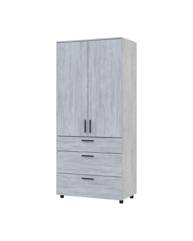 Kleiderschrank Doros Thorn Natti Kiefer 2 Türen 3 Schubladen Kleiderstange 90x51,6x200 (44900433)