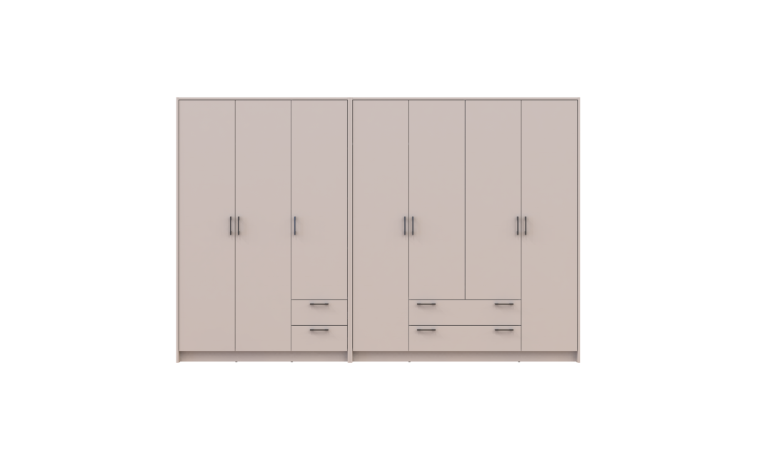 Kleiderschrank Doros Rondi Kaschmir 3+4 Türen 281x52x195 (42005624)