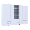 Kleiderschrank Doros Gelar Weiß 3+3 Türen Säulenschrank 292,4x49,5x203,4 (42005166)