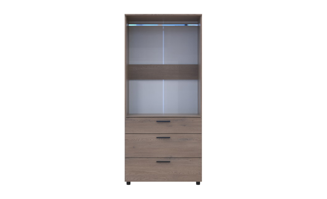 Kleiderschrank Doros Thorn Cremona Cannolo 2 Türen 3 Schubladen Kleiderstange 90x51,6x200 (44900429)