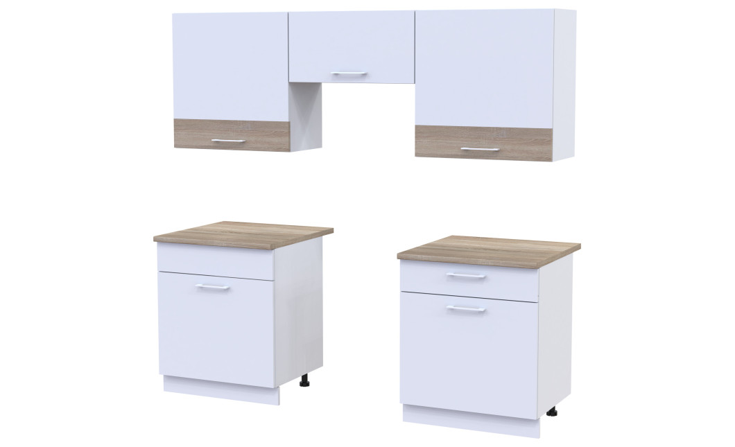 Küche Doros Leia 180x60x250 Weiß / Sonoma Eiche (81000010)