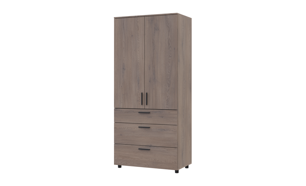 Kleiderschrank Doros Thorn Cremona Cannolo 2 Türen 3 Schubladen Böden 90x51,6x200 (44900430)