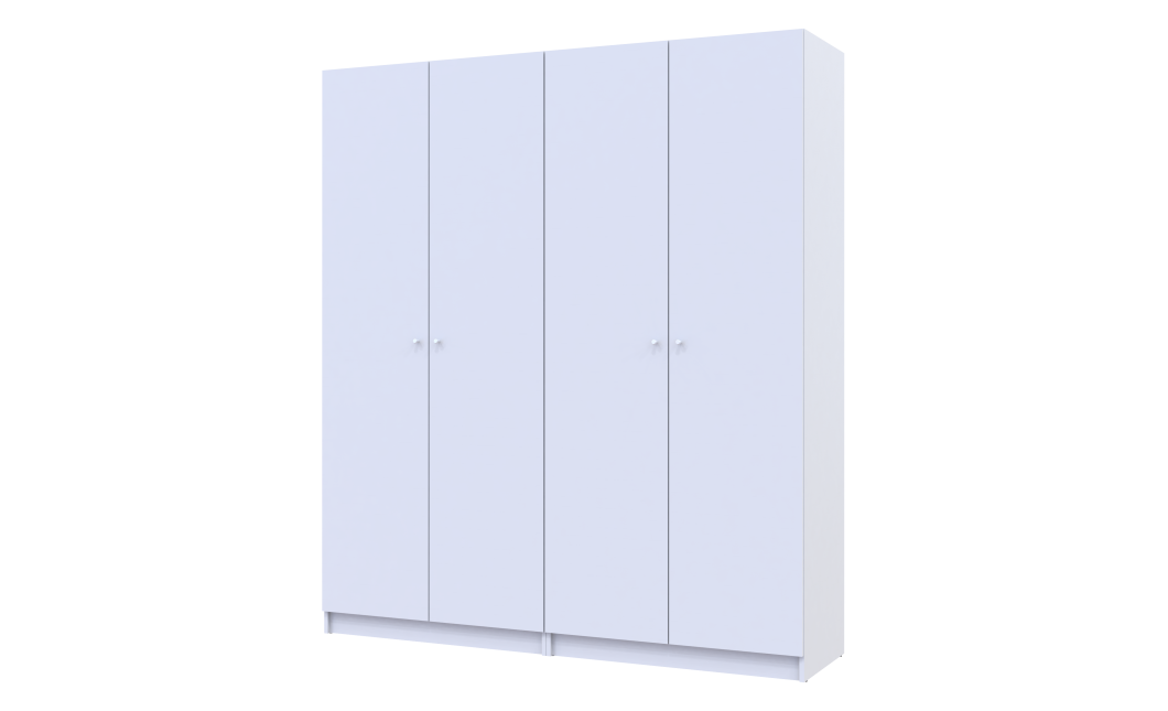 Kleiderschrank Doros Promo Set mit Böden Weiß 2+2 Türen 180x48x204 (44900288)