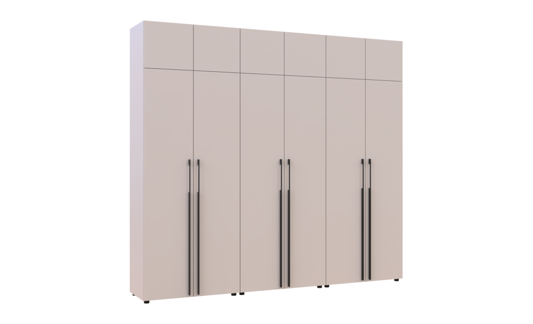 Kleiderschrank mit Schubladen, Regalen und Aufsatz Doros Kasper Kaschmir 2+2+2 Türen 270x48x245 (42005732)
