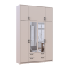 Kleiderschrank Doros Rondi mit Drehtüren mit Oberschrank und Spiegel Kaschmir 4 Türen 160x52x260 (80738489)