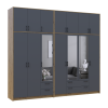 Kleiderschrank mit Spiegel und hohem Aufsatz Doros Rondi Artisan Eiche/Graphit 3+4 Türen 281x52x260 (42005721)