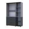Kleiderschrank Doros Thorn Anthrazit/Grau 3 Türen 3 Schubladen Kleiderstange 135x51,6x200 (44900521)