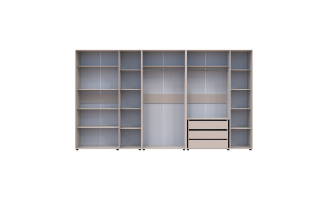 Kleiderschrank mit Regalen und Schubladen Doros Kasper Kaschmir 3+2+3 Türen 360x48x204 (42005742)
