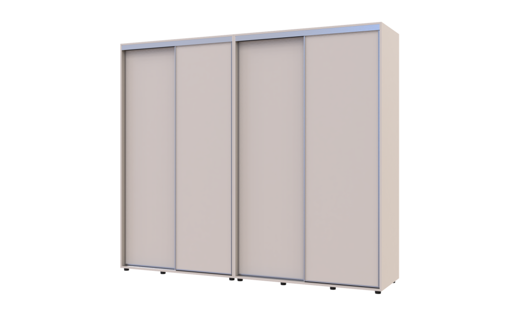 Kleiderschrank Doros Sigma Slim Schiebetüren Kaschmir 2+2 Türen 250x60x214.4 (42005597)
