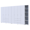 Kleiderschrank Doros Gelar Weiß 4+4 Türen mit offenem Regal 348,2x49,5x203,4 (42005040)