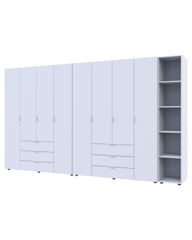 Kleiderschrank Doros Gelar Weiß 4+4 Türen mit offenem Regal 348,2x49,5x203,4 (42005040)