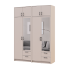 Kleiderschrank mit Spiegel und Aufsatz Doros Rondi Kaschmir 2+2 Türen 164x52x236 (42005629)