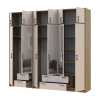 Kleiderschrank mit Spiegel und Aufsatz Doros Rondi Artisan Eiche/Kaschmir 2+4 Türen 242x52x236 (42005669)