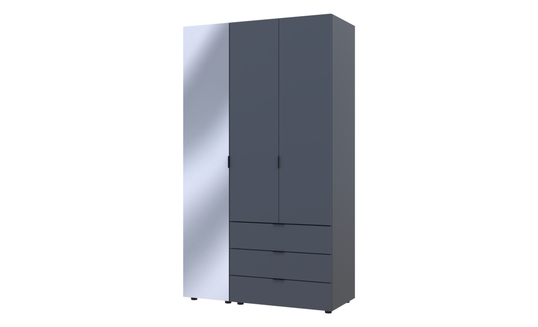 Drehtürenschrank Doros Gelar Graphitgrau 2 Türen mit Spiegel 116,5x49,5x203,4 (42002155)