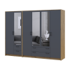 Kleiderschrank mit Spiegel Doros Rondi Artisan Eiche/Graphit 2+4 Türen 242x52x195 (42005693)