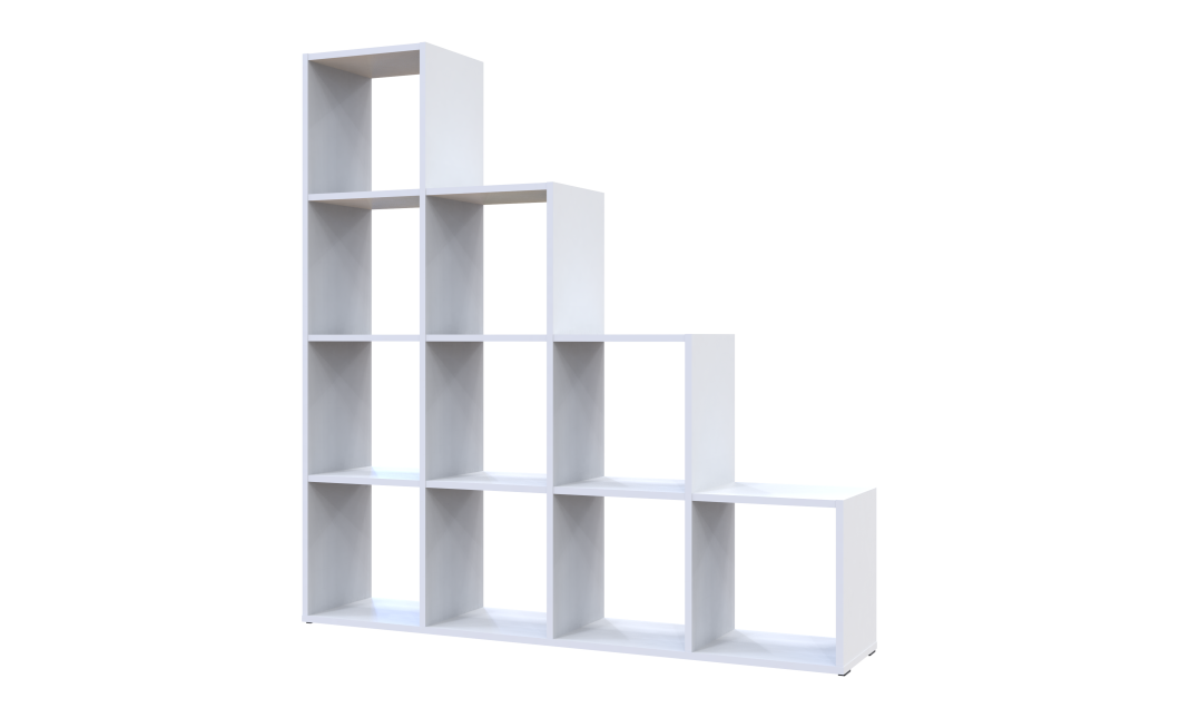 Regalsystem Doros Step 4x4 Weiß offen 136,2x28,8x140,7 (41516166)