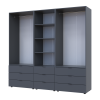 Kleiderschrank Doros Gelar Graphitgrau 2+2 Türen Säulenschrank 215x49,5x203,4 (42005171)