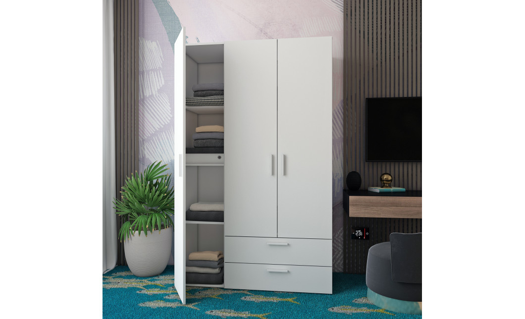 Kleiderschrank Doros Ektor Weiß 3 Türen 116x49,5x180 (80737076)