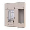 Kleiderschrank Doros Rondi mit Kleiderstange, Spiegel und hohem Oberschrank Kaschmir 4 Türen 220x52x260 (42005408)